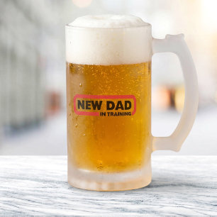 Nieuwe papa in opleiding - een bierpul voor papa's matglas bierpul