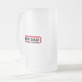 Nieuwe papa in opleiding matglas bierpul (Voorkant links)