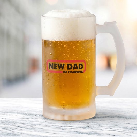 Nieuwe papa in opleiding matglas bierpul