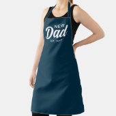 Nieuwe papa marine blauw en wit script aangepaste  schort (Insitu)