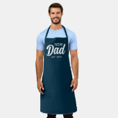 Nieuwe papa marine blauw en wit script aangepaste  schort (Gedragen)