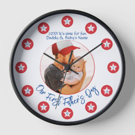 Nieuwe Papa Moderne Unieke Keepsake Eerste Vaders  Vierkante Klok