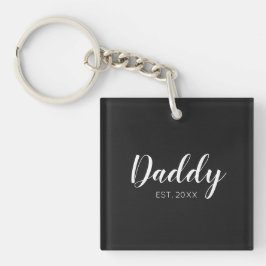 Nieuwe papa opgericht 2022 typografie sleutelhanger