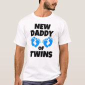 Nieuwe papa van Twin Boys zonen grappig T-shirt (Voorkant)