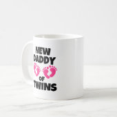 Nieuwe papa van Twins Daughters Girls grappig Koffiemok (Voorkant links)