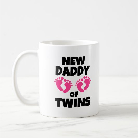 Nieuwe papa van Twins Daughters Girls grappig Koffiemok (Links)