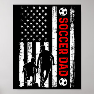 Nieuwe papa wordt snel voetbalpapa Retro Amerikaan Poster