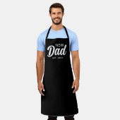 Nieuwe papa zwart-wit script aangepaste chef-kok schort (Gedragen)