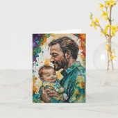 Nieuwe papa's eerste hoofdstuk - een Vaderdag Kaart (Gele Bloem)