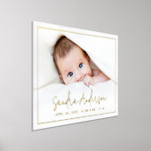 Nieuwe pasgeboren baby naam staat fotoscript in folie afdrukken (Laagn)