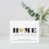 Nieuwe Passen getrouwd voor thuisgebruik Eenvoudig Aankondigingskaart (Staand voorkant)