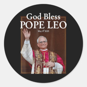 Nieuwe Paus 2025 God Bless Pope Leo 8 mei 2025 Nie Ronde Sticker