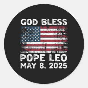 Nieuwe paus Leo US God zegene paus Leo Amerikaanse Ronde Sticker