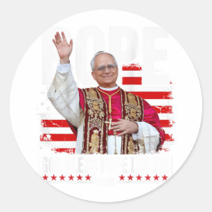 Nieuwe paus Leo XIV Katholieke geschenken Katholie Ronde Sticker