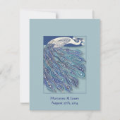 Nieuwe Peacock Wedding Invitation Kaart (Voorkant)