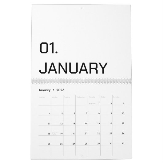 Nieuwe personalize Text Logo Calendar Kalender (Jan 2026)