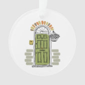 Nieuwe persoonlijke startnaam, adres, postcode jaa ornament (voorkant)