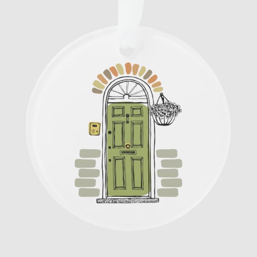 Nieuwe persoonlijke startnaam, adres, postcode jaa ornament (voorkant)