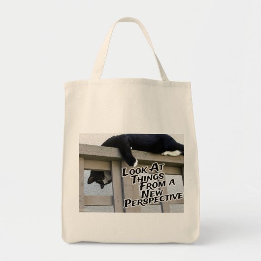 Nieuwe perspectiefbevorderende Kat-fotokunst Tote Bag (Voorkant)
