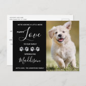Nieuwe Pet Puppy Aankondigingskaart (Voorkant / Achterkant)