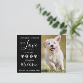 Nieuwe Pet Puppy Aankondigingskaart (Staand voorkant)