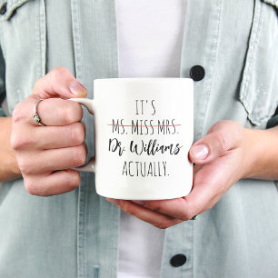 Nieuwe PHD Doctor Doctorsgraad School Afstuderen Tweekleurige Koffiemok