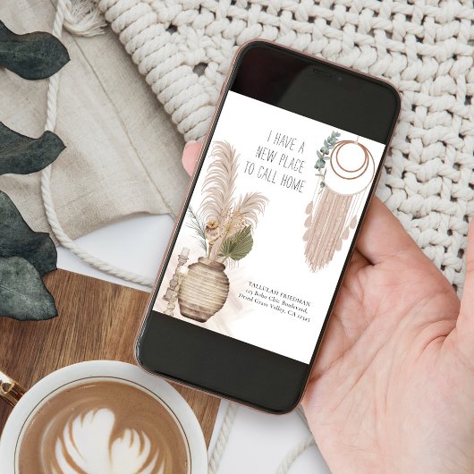 Nieuwe Plaats om Huis Boho Chic Rustic te roepen B Aankondiging