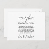 Nieuwe plan gelegenheid wijziging van datum aankon aankondigingskaart (Voorkant / Achterkant)