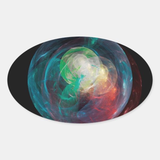 Nieuwe planeet ovale sticker (Voorkant)