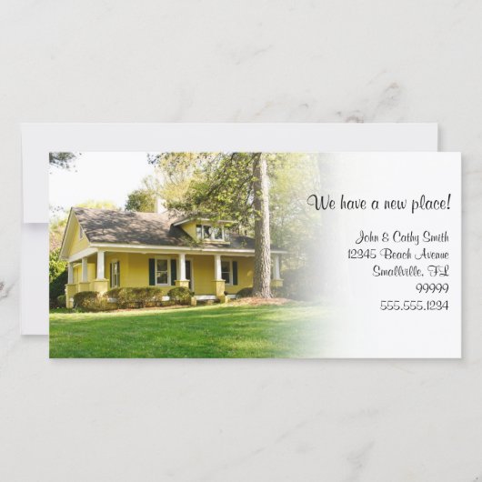 Nieuwe plek! Adreswijziging Aangepaste fotokaarten Aankondiging (Voorkant)