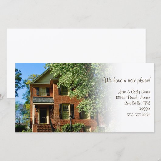 Nieuwe plek! Adreswijziging Aangepaste fotokaarten Aankondiging (Voorkant / Achterkant)