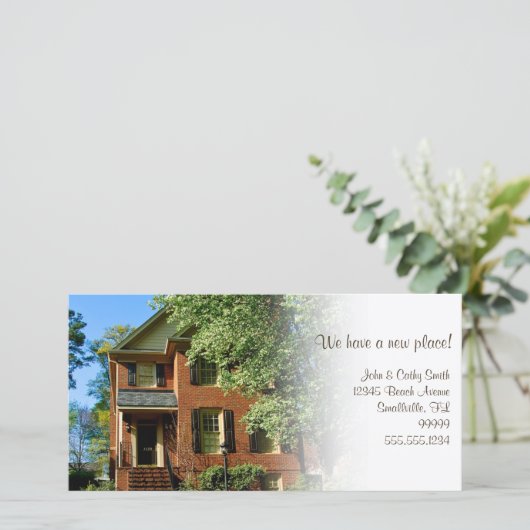 Nieuwe plek! Adreswijziging Aangepaste fotokaarten Aankondiging (Staand voorkant)