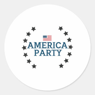 Nieuwe Politieke Partij Amerika Partij 25 Mannen V Ronde Sticker