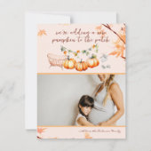 Nieuwe pompoen | Herfst foto zwangerschap aankondi (Voorkant)