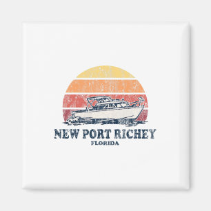 Nieuwe Port Richey FL varen 70s Retro Boat Magneet