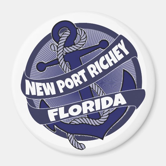 Nieuwe Port Richey Florida ankerwervelmagneet Magneet (Voorkant)