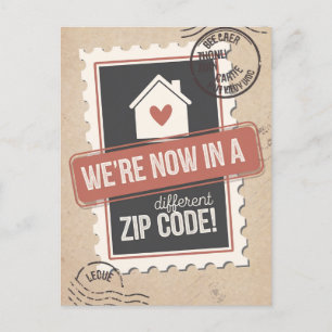 Nieuwe postcode verhuisbericht ansichtkaart briefkaart