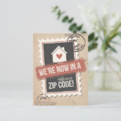 Nieuwe postcode verhuisbericht ansichtkaart briefkaart (Staand voorkant)