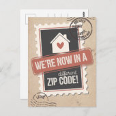 Nieuwe postcode verhuisbericht ansichtkaart briefkaart (Voorkant / Achterkant)