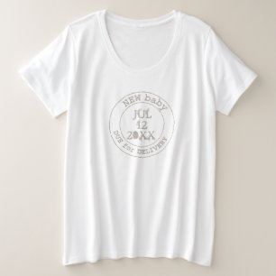 Nieuwe poststempel voor baby-bezorging moederschap grote maat t-shirt