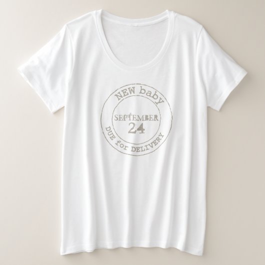 Nieuwe poststempel voor baby-bezorging moederschap grote maat t-shirt (Design voorkant)