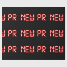 Nieuwe PR hardloopmijlpaal rode neon digitaal effe Cadeaupapier