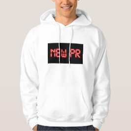 Nieuwe PR hardloopmijlpaal rode neon digitaal effe Hoodie