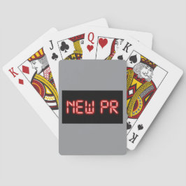 Nieuwe PR hardloopmijlpaal rode neon digitaal effe Pokerkaarten