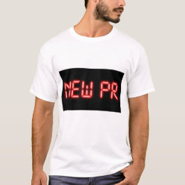 Nieuwe PR hardloopmijlpaal rode neon digitaal effe T-shirt