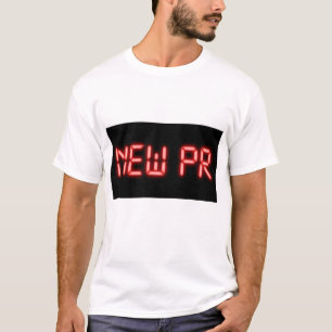 Nieuwe PR hardloopmijlpaal rode neon digitaal effe T-shirt