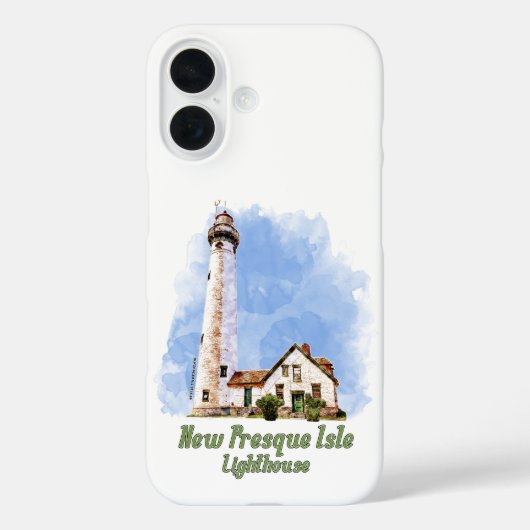 Nieuwe Presque Isle Lighthouse Waterverf - Michiga Case-Mate iPhone Case (Achterkant)