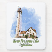 Nieuwe Presque Isle Lighthouse Waterverf - Michiga Muismat (Voorkant)