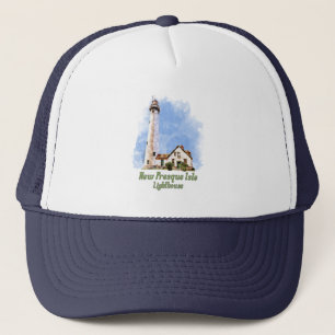 Nieuwe Presque Isle Lighthouse Waterverf - Michiga Trucker Pet