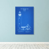 Nieuwe Presque Isle-vuurtoren - Michigan - AD Canvas Afdruk (Insitu (Houten vloer))